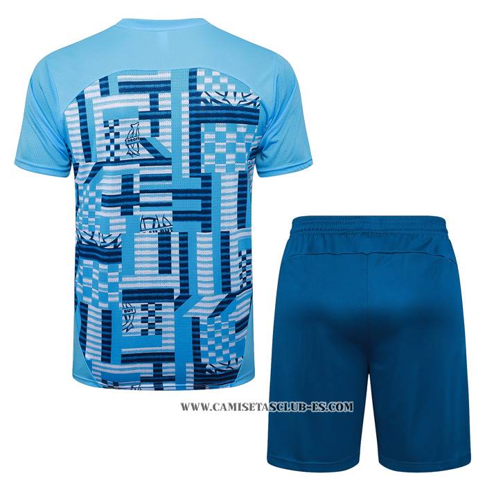 Chandal del Olympique Marsella 24-25 Manga Corta Azul - Pantalon Corto